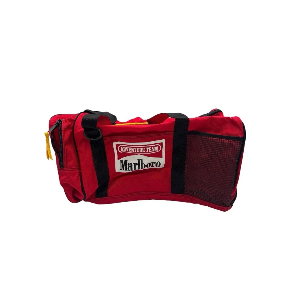 Vintage large Marlboro Adventure Team Duffel Bag Tote Travel Sport +water bottle